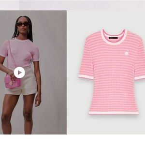 $265 New! Maje striped knit TSHIRT size 2 Medium